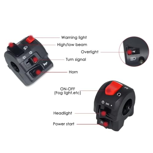 Commande clignotant moto et interrupteur de commande de guidon de moto 22mm