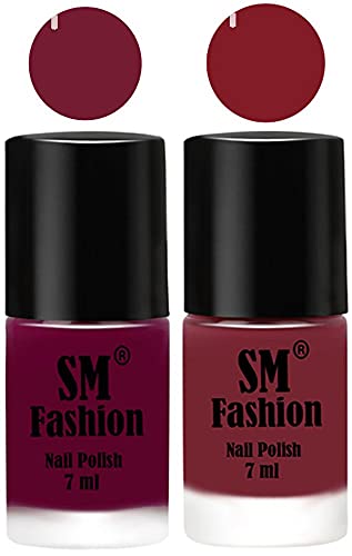 Image of Long Lasting Nail Polish | Nail Paint Combo 7 ml Each) - Set of 2 Mulberry-Lip