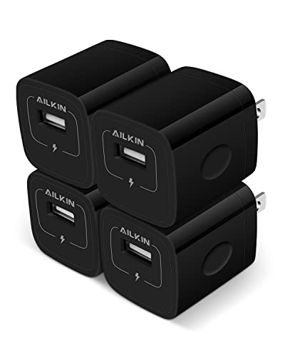 Image of AILKIN USB Wall Charger, Charger Adapter, Ailkin 2-Pack 2.1Amp Dual Port Quick Charger Plug Cube for Compatible with iPhone X /8 /7 /6S /6S Plus /6 Plus /6, Compatible