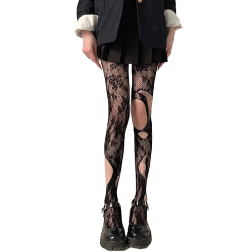 Image of Black Sheer Tights Y2K High Waist Pantyhose with Bows Patterned Stockings for Women