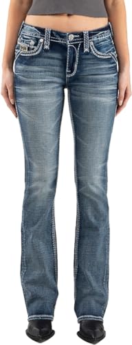 Rock Revival - Womens Chintzrose RP2832B201 Bootcut Jeans, Color Denim, Size: 28