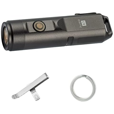 RovyVon A3x Keyring Torch, 450 Lumens, Mini Keyring LED Torch CRI 90+, Rechargeable Flashlight, Aluminum Alloy Powerful Flashlight for Indoor and Outdoor(Gray) Cover