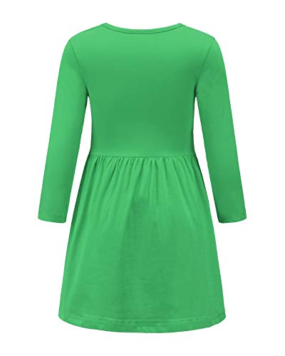 Aisyee Girls Long Sleeve Dress Cotton Casual Dresses Twirly A-line Skater Dress for School Party 2-14 Years2