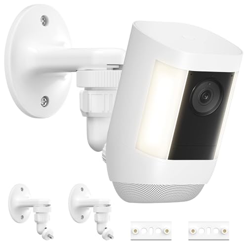 2Pack Wall Mount for Ring Spotlight Cam Battery and Ring Spotlight Cam Plus/Pro (Battery) 360Adjustable Security Wall Mount Bracket for Ring Cam Indoor/Outdoor Use (Camera Not Included)