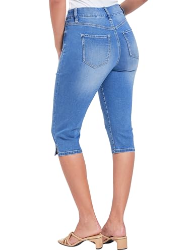 Royalty For Me Womens Women's Petite Curvy High Rise Side Slit Hem Capri4