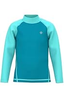 HDTIYUYP UV Shirt Kinder Langarm - Mädchen Wasser Schwimmen Tshirt Rashguard Jugend Badeshirt Surf T-Shirt Schnelltrocknende Strand Shirt Wet Top Türkis 13y