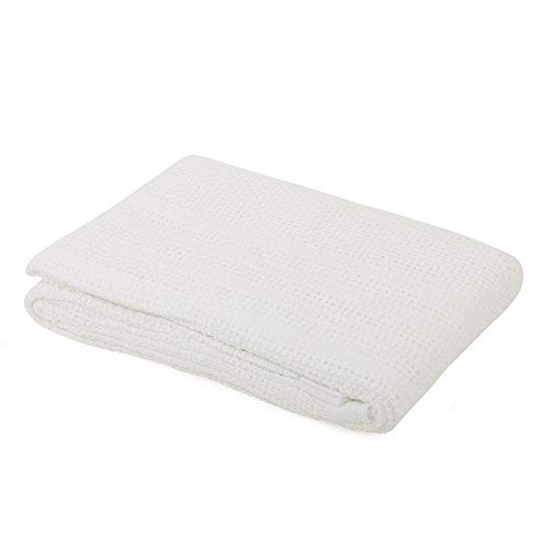 White COT Cellular Blanket 100% Cotton, Size : 100 x 150 cm Made in EU, King - Image 3