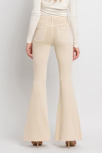 VERVET High Rise Raw Hem Super Flare Jeans V3084PA2