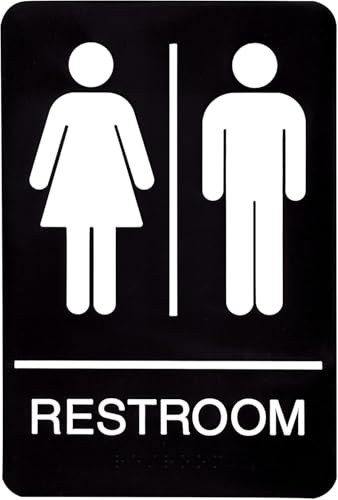 Headline Sign 9006 Women and Men’s Restroom ADA Sign with Grade 2 Braille and Tactile Graphics, 6