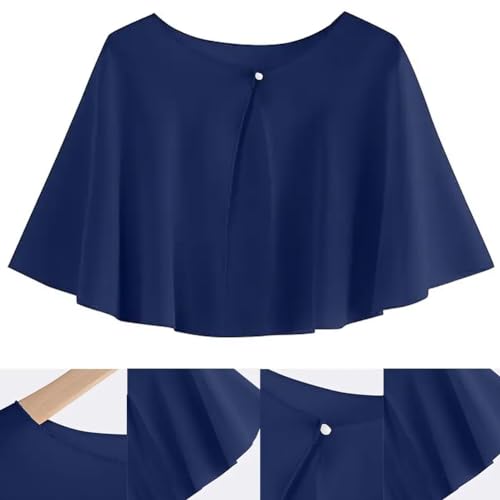 Image of Women's Soft Chiffon Shawl Wraps Shrug for Evening Dress, Wedding Cape, Bolero, Flapper Cover Up