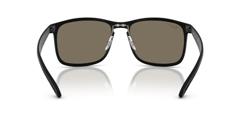 Image of Ray-Ban RB4264 Chromance Square Sunglasses | Ray-Ban Sunglasses for Men - Crystal Polarized Designer Sunglasses with Adjustable Nose Pads