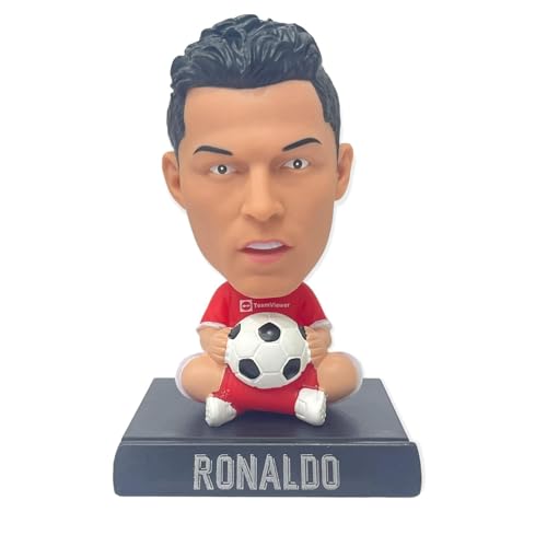 Image of Super Hero Action Figure Limited Edition Bobblehead with Mobile Holder for Car Dashboard, Office Desk & Study Table (Ronaldo)