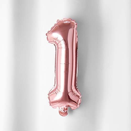 Image of Rozi Decoration Foil 16 Inch Rose Gold Colour 1 Number For Birthday Decoration | 1st Anniversary Decoration Items | 1 Number Helium Balloon Decoration Pack of 1 Pcs