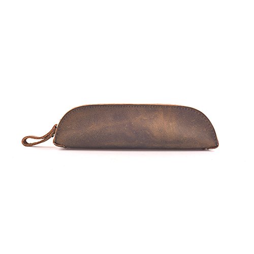 saibang hecha a mano Genuineu00a0u0096u00a0Funda de piel Para Bolígrafos Lápices Soporte con cremallera, papelería cosméticos Monedero Bolsa Bolsa para estudiantes regalo de profesionales y artistas