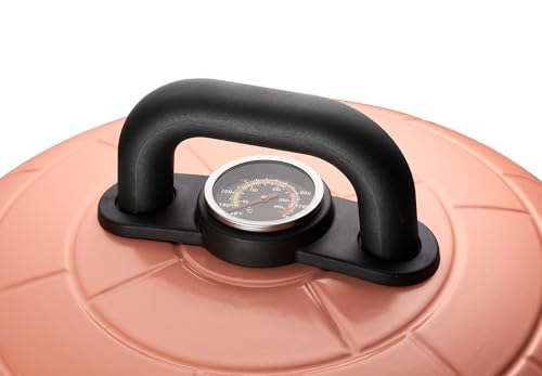 PIZZARETTE XL | Gas Grill | einzigartig | 2 in 1 Grill und Pizzaofen | bis 400 Grad | Druckguss Grillrost | Schamott Pizzastein | handgemachte Terracotta Haube | Kontrollthermometer | Pizzaheber