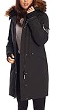 Alpine North Women's Vegan Down Long Parka Winter Jacket, Black, X-Large
