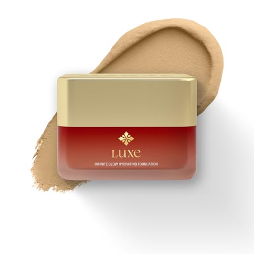 Image of Just Herbs Luxe Infinite Glow Hydrating Foundation | Luxury Makeup | Ayurvedic Skin-Loving Formula | Soft Matte Finish | Non-Cakey & Long-Lasting (TOFFEE)