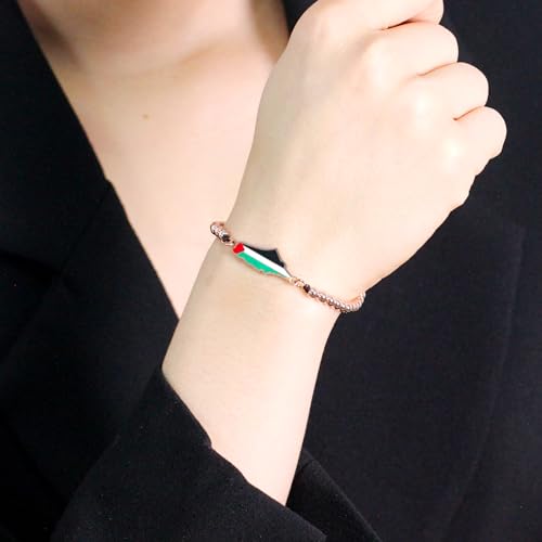 6mm Copper Bead Cord Bracelet – Inspired by Red, Black, White, and Green Harmony, Adjustable Pull String, Unisex2