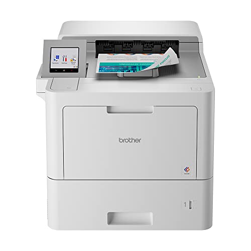 Brother HL-L9470CDN Professional Workgroup Colour Laser Printer | Advanced Print Speeds| Solutions Ready | 8.76cm Touchscreen| High Yield Ink Included | UK Plug,Grey