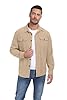 QIXING Men's Corduroy Button Down Shirts Long Sleeve Shacket Trucker Jacket Autumn Winter Coats with Flap Pockets (Light Khaki, 2XL) #2