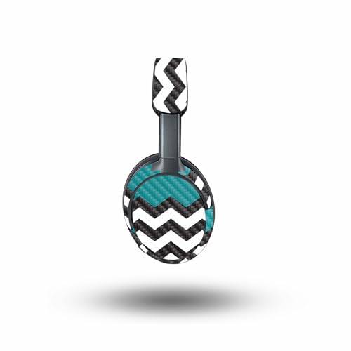 Image of MightySkins Carbon Fiber Skin Compatible with Bose QuietComfort Ultra - Teal Chevron | Protective, Durable Textured Carbon Fiber Finish | Easy to Apply