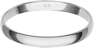Women's 10K or 14K Rose, White or Yellow Gold 2MM Petite Classic Plain Wedding Band by Brilliant Expressions