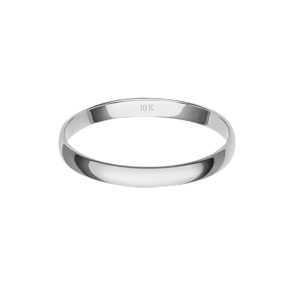 Men's 10K or 14K Rose, White or Yellow Gold 2MM Lightweight Comfortable Classic Plain Wedding Band by Brilliant Expressions