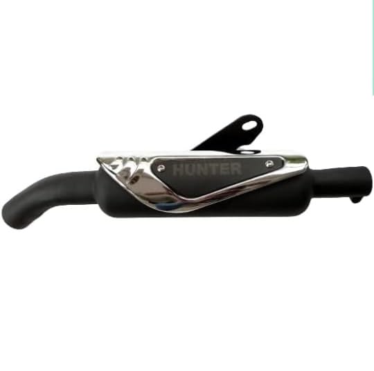 K-Indori Exhaust with 3 Baffles Heat Shield for Royal Enfield Hunter 350 – Black