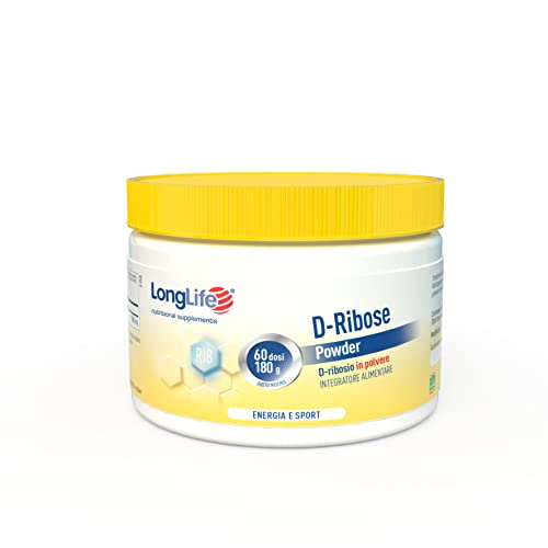 LongLife® D-Ribose Powder | D-ribosio puro in polvere | Supporto energetico e muscolare | Metabolismo cellulare e sintesi dell’ATP | 2 mesi di trattamento | Vegano e senza glutine