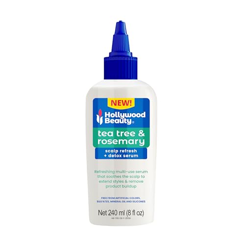 Hollywood Beauty Tea Tree & Rosemary Scalp Refresh + Detox Serum 8 oz - Soothes the Scalp and Removes Buildup