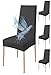 Housse de Chaise 4 pièces Imperméables, Housse de Chaise Salle à Manger, Housse Chaise Extensible, Universel, Facile à Installer, Facile à Nettoyer (Noir,4 pièces)