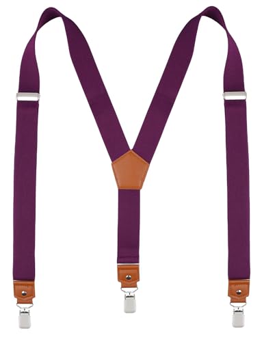 Image of Suspenders for Men Y Back Adjustable Elastic with Strong Clips 47 Inches