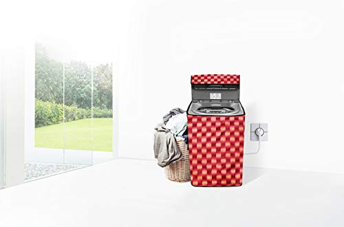 Image of Stylista Washing Machine Cover Compatible for Samsung 7.0 Kg Fully-Automatic Top Loading WA70N4420BS /TL Gingham Red