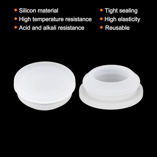 Image of MECCANIXITY 6pcs Silicone Snap in Locking Hole Plugs,16mm /0.6 Inch Mounting Diameter Narrow Groove Width 2mm Panel Seal Cover Round for Kitchen Bulkheads Waterproof Sealing Plugs Clear