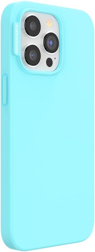 PopSockets iPhone 15 Pro Max Phone Case with MagSafe, Wireless Charging Compatible, Light Blue - Butterfly Pea Blue