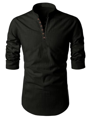 Image of FINIVO FASHION Men's Cotton Blend Regular Full Sleeve Straight Short Kurta Shirt, Casual and Formal Wear