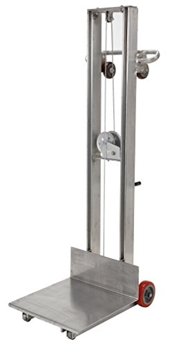 Vestil Allw-2020-Fw Aluminum Lite Load Lift Winch, 3-1/4" - 58" Height Range, 20" Length X 20" Width Platform, 400 Lbs Capacity #TOP1