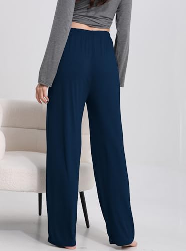 FEQO 3 Pack Women's Lounge Pants Wide Leg Yoga Pants Soft Pajama Bottoms Drawstring Casual Loose Sweatpants3