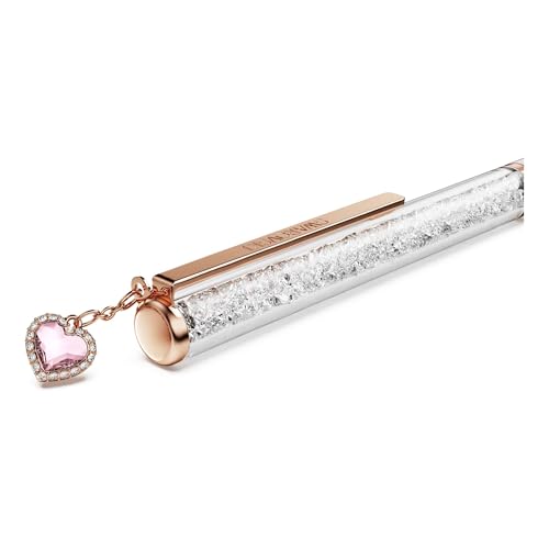 Bolígrafo Crystalline Swarovski rosa oro rosa con colgante de corazón para mujer 4