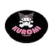 delicoco Kuromi Character PopSockets Adhesive PopGrip - Black - Anime - Swappable Top - Phone Grip - Compatible with Any Phone with Smooth, Hard, Plastic Case