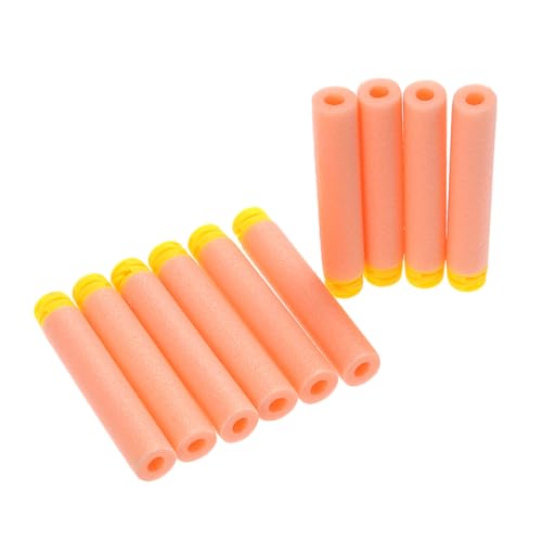 ORFOFE 100 Piezas Unidades Dardos de Recarga Forma Z Cabeza Blanda Compatibles con Blásters Guerra Material Seguro y Juguete para Niñas Color Naranja