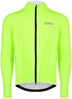 Dondda Cycling - Chaqueta impermeable para mujer, chaqueta de lluvia para mujer, chaqueta de ciclismo, chaqueta de lluvia principal de cuello alto, color neón