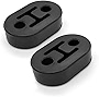 2PCS Car Exhaust Rubber Hanger, Universal 2 Holes 0.43inch Muffler Bracket Mount, Heavy Duty Insulator Tail Pipe Shock Absorber Bushing, Automotive Replacement Accessories for Most Cars