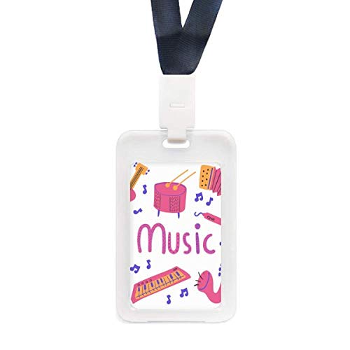 Étui carte d'identité transparent avec motif guitare trombone