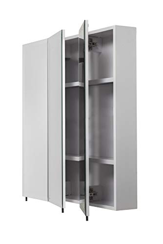 Croydex Heacham 30-Inch X 30-Inch Triple Door Tri-View Cabinet With Hang 'N' Lock Fitting System #TOP5