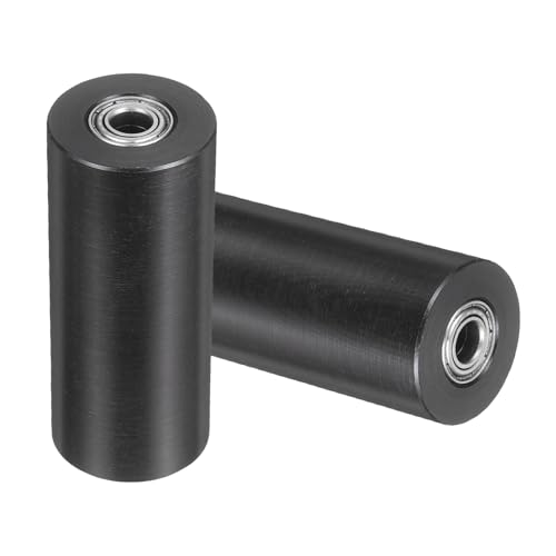 Ruedas con rodamientos interiores de 6mm y guía plana exterior de 25mm negro