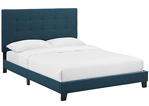 Modway Melanie Tufted Fabric Upholstered Twin Platform Bed In Azure #TOP24