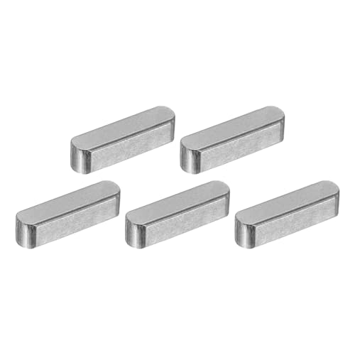 uxcell 5 llaves de pluma de extremo redondo, 6 x 6 x 25 mm, acero al carbono, llave de eje de transmisión paralela, ranura de máquina para conexión de fijación tipo eje