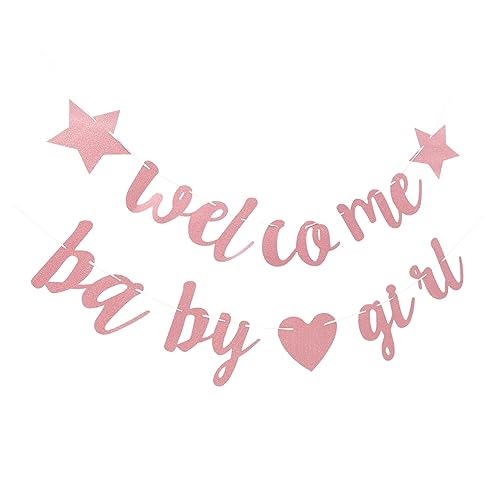 CHILDWEET 1 Juego arte latte chica pancarta de arpillera de bienvenida Vaya decoración pared decoración de pared ornamento de la bienvenido bebé niña banner decoración poliéster rosa