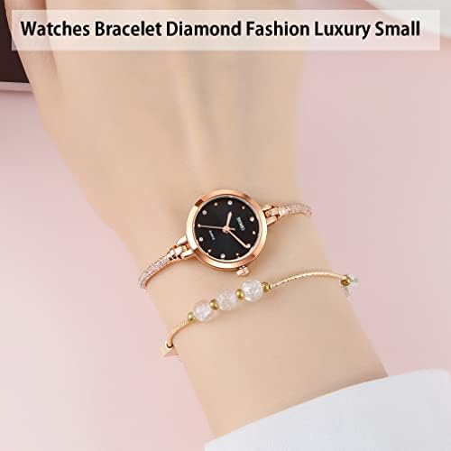 SKMEI Women Watches Bracelet Diamond Ladies Female Small Rose Gold Fashion Luxury Thin Waterproof Analog Quartz Casual Girls Wife Gifts Silver Wrist Watch